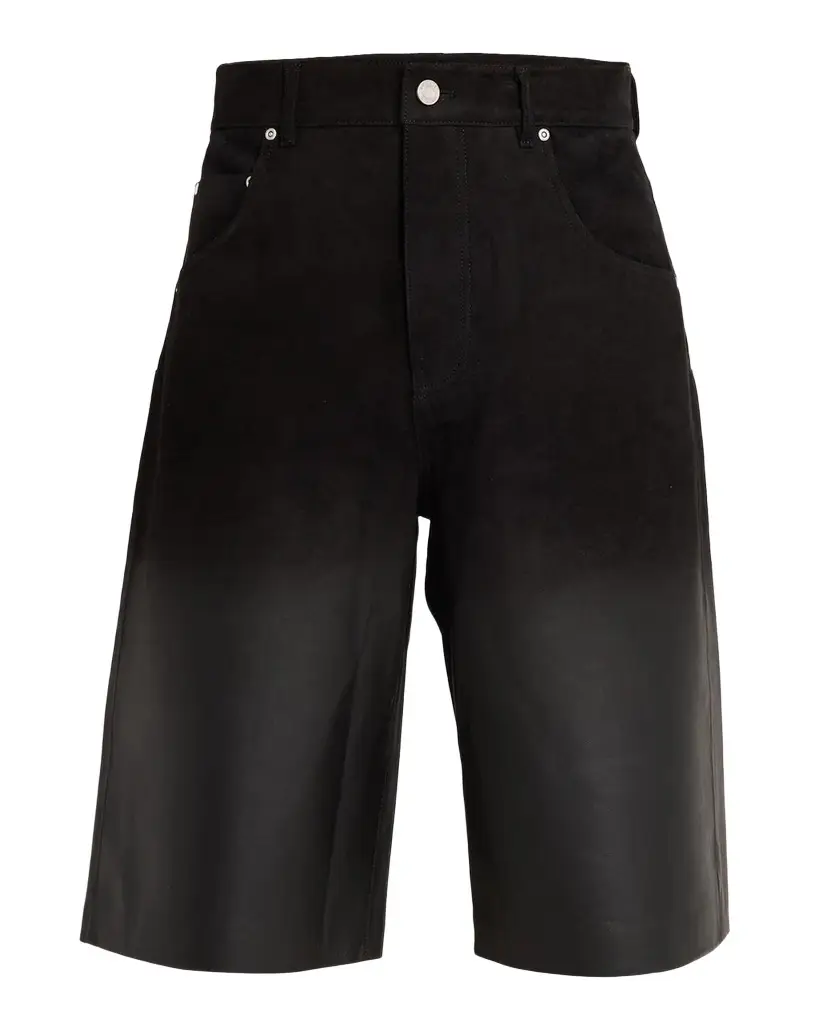 Men's Leather Track Wide-Leg Shorts Men's Leather Track Wide-Leg Shorts