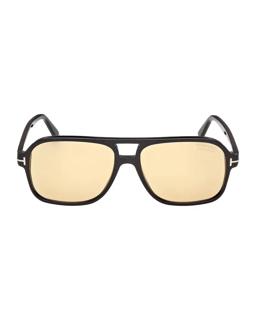 Tom Ford Men's Madison-02 Pilot Acetate Sunglasses