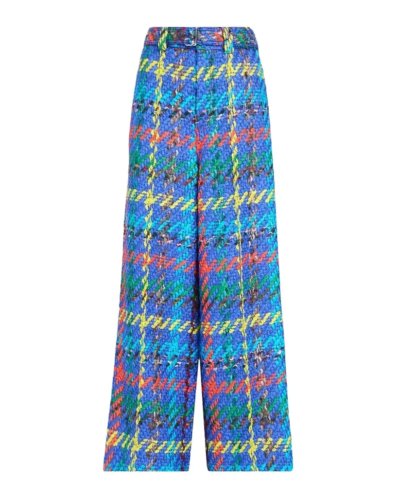 Crayon Tweed Wide-Leg Trousers With Belt Crayon Tweed Wide-Leg Trousers With Belt