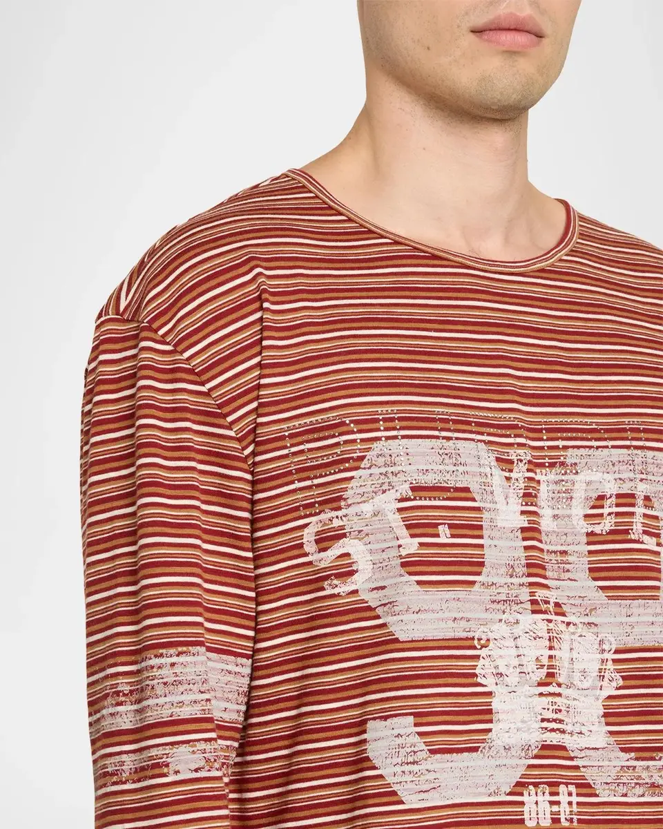 PURPLE Men's Striped Slub Jersey Shirt | Thumbnail 5 PURPLE Men's Striped Slub Jersey Shirt | Thumbnail 5