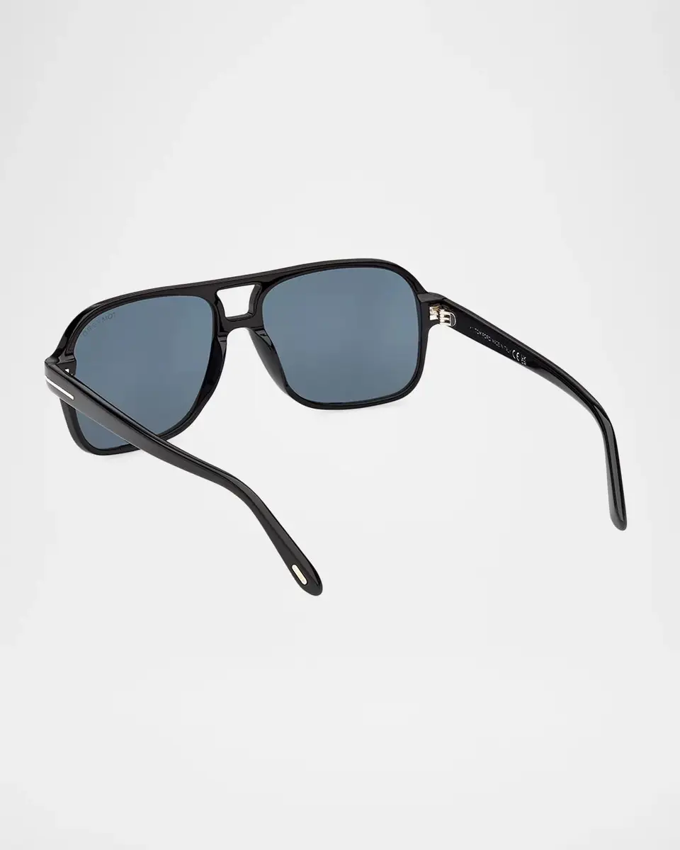 Tom Ford Men's Madison-02 Acetate Pilot Sunglasses | Thumbnail 2