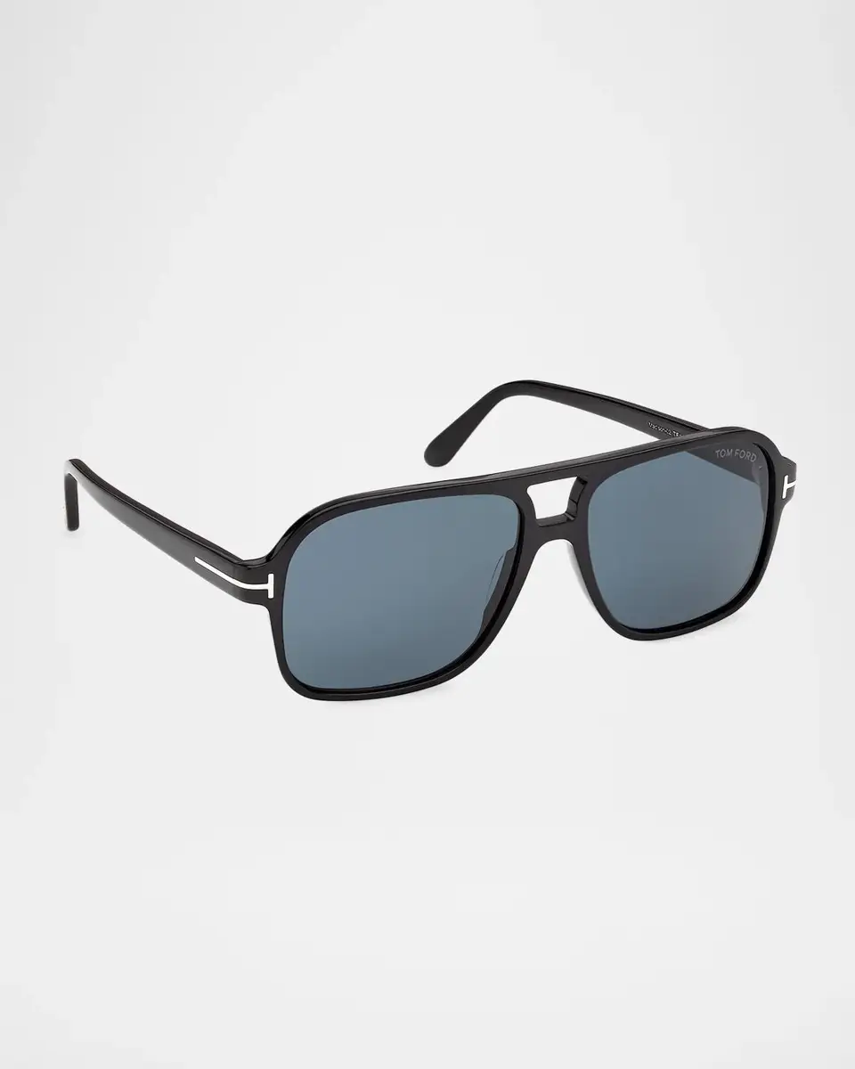 Tom Ford Men's Madison-02 Acetate Pilot Sunglasses | Thumbnail 3