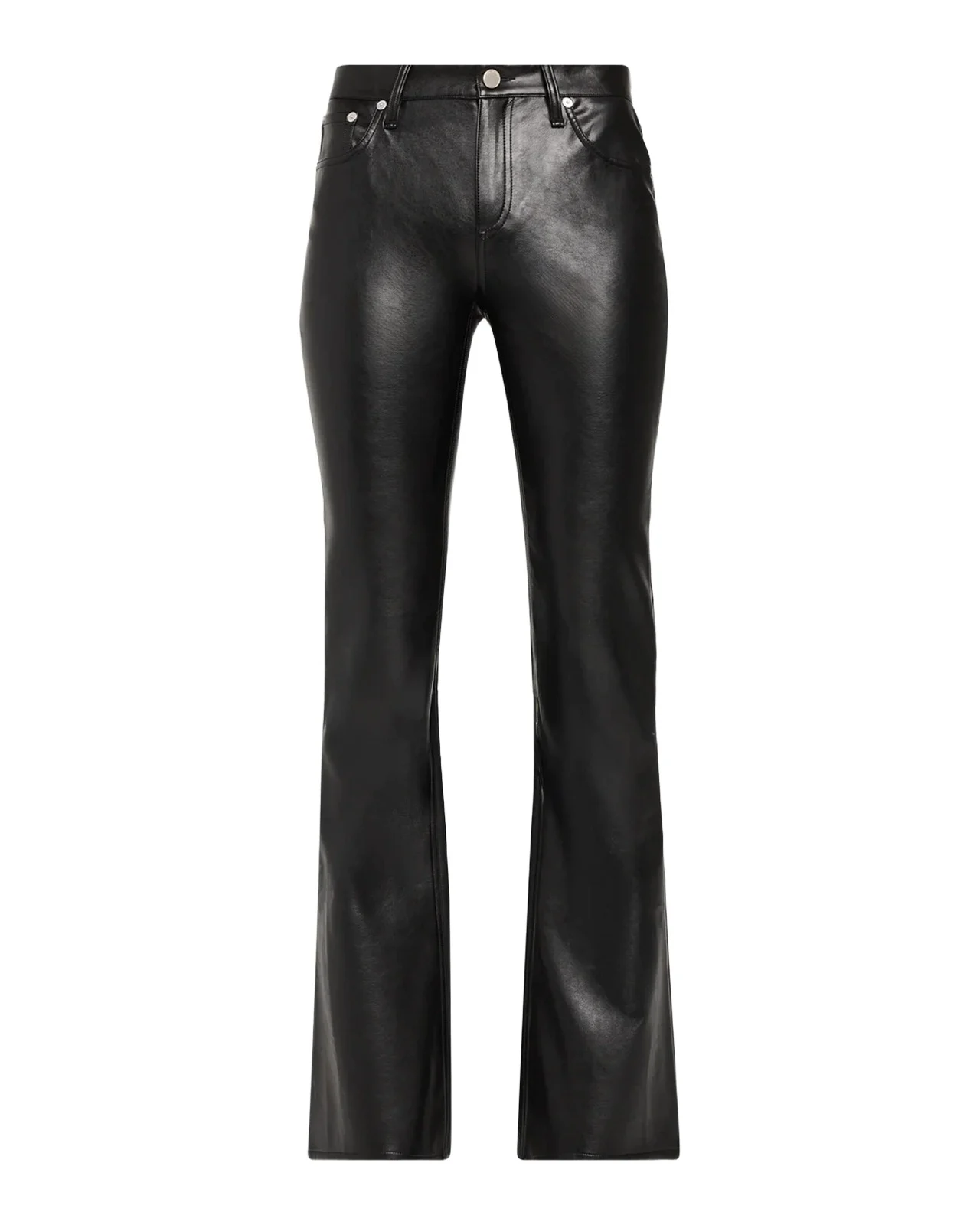 rag & bone Kinsley Faux-Leather Low-Rise Boot-Cut Pants