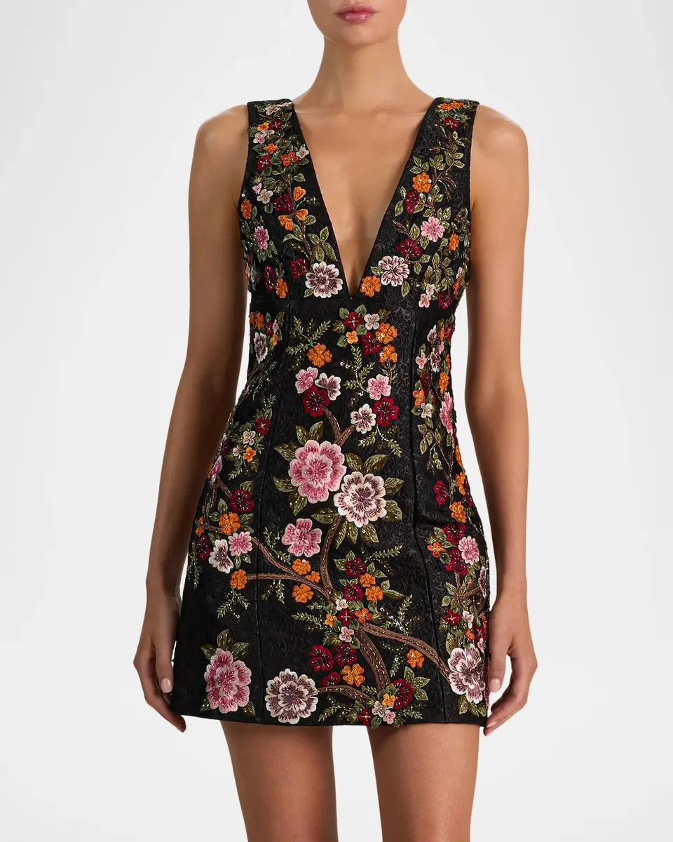 Alice + Olivia Mandy Embroidered Mini Dress | Thumbnail 6 Alice + Olivia Mandy Embroidered Mini Dress | Thumbnail 6