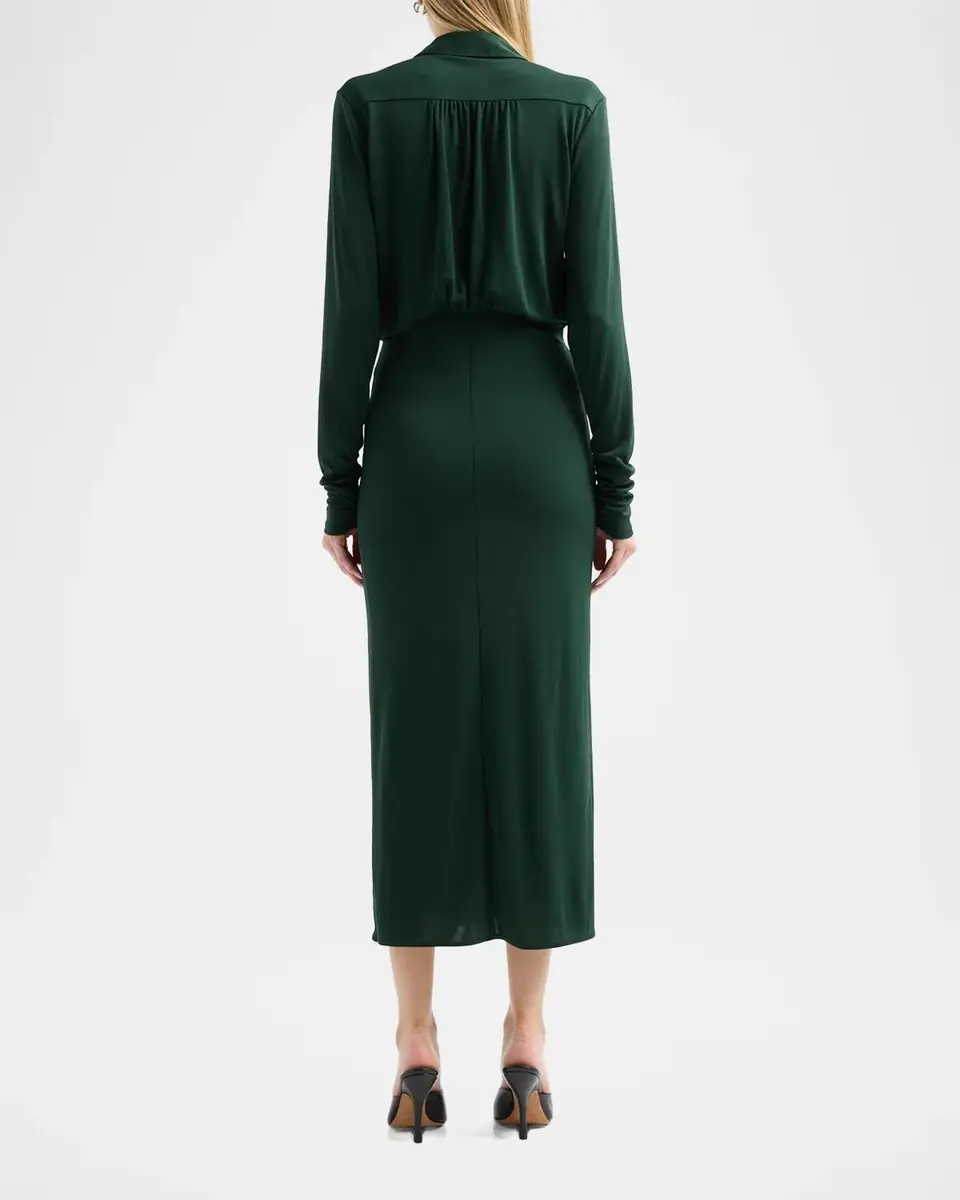 Cinq à Sept Seferina Draped Long-Sleeve Jersey Dress | Thumbnail 3 Cinq à Sept Seferina Draped Long-Sleeve Jersey Dress | Thumbnail 3