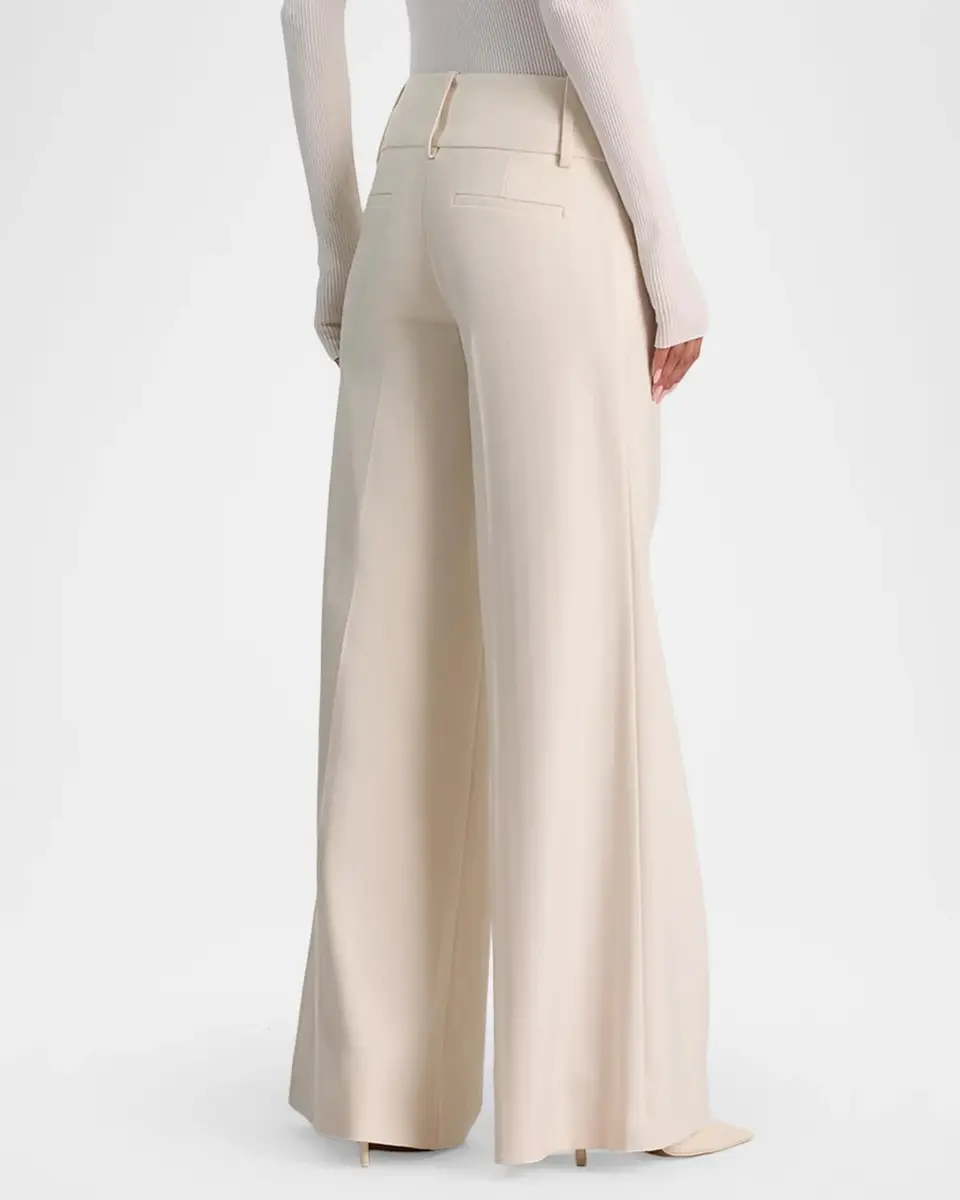 Alice + Olivia Olivia Low-Rise Herringbone Wide-Leg Pants | Thumbnail 3 Alice + Olivia Olivia Low-Rise Herringbone Wide-Leg Pants | Thumbnail 3