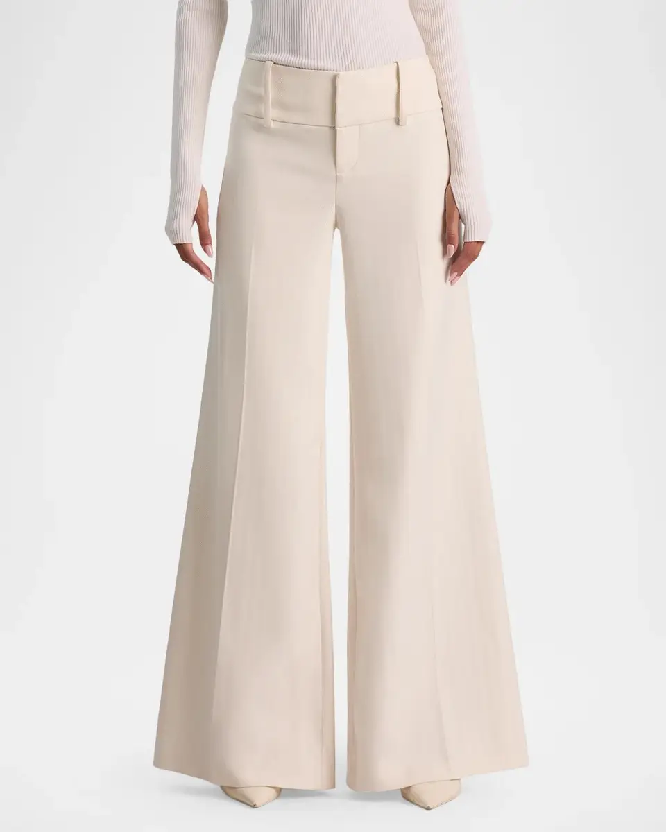 Alice + Olivia Olivia Low-Rise Herringbone Wide-Leg Pants | Thumbnail 4 Alice + Olivia Olivia Low-Rise Herringbone Wide-Leg Pants | Thumbnail 4