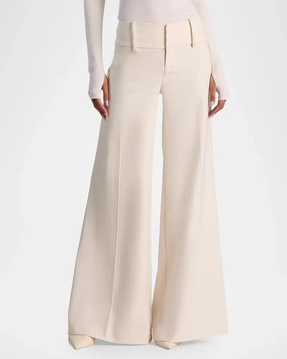 Alice + Olivia Olivia Low-Rise Herringbone Wide-Leg Pants | Thumbnail 6 Alice + Olivia Olivia Low-Rise Herringbone Wide-Leg Pants | Thumbnail 6