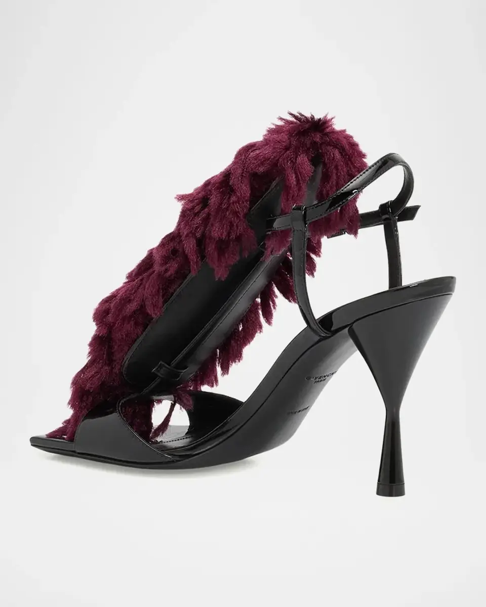 Givenchy 95mm Pompom Patent Leather Sandals | Thumbnail 2 Givenchy 95mm Pompom Patent Leather Sandals | Thumbnail 2