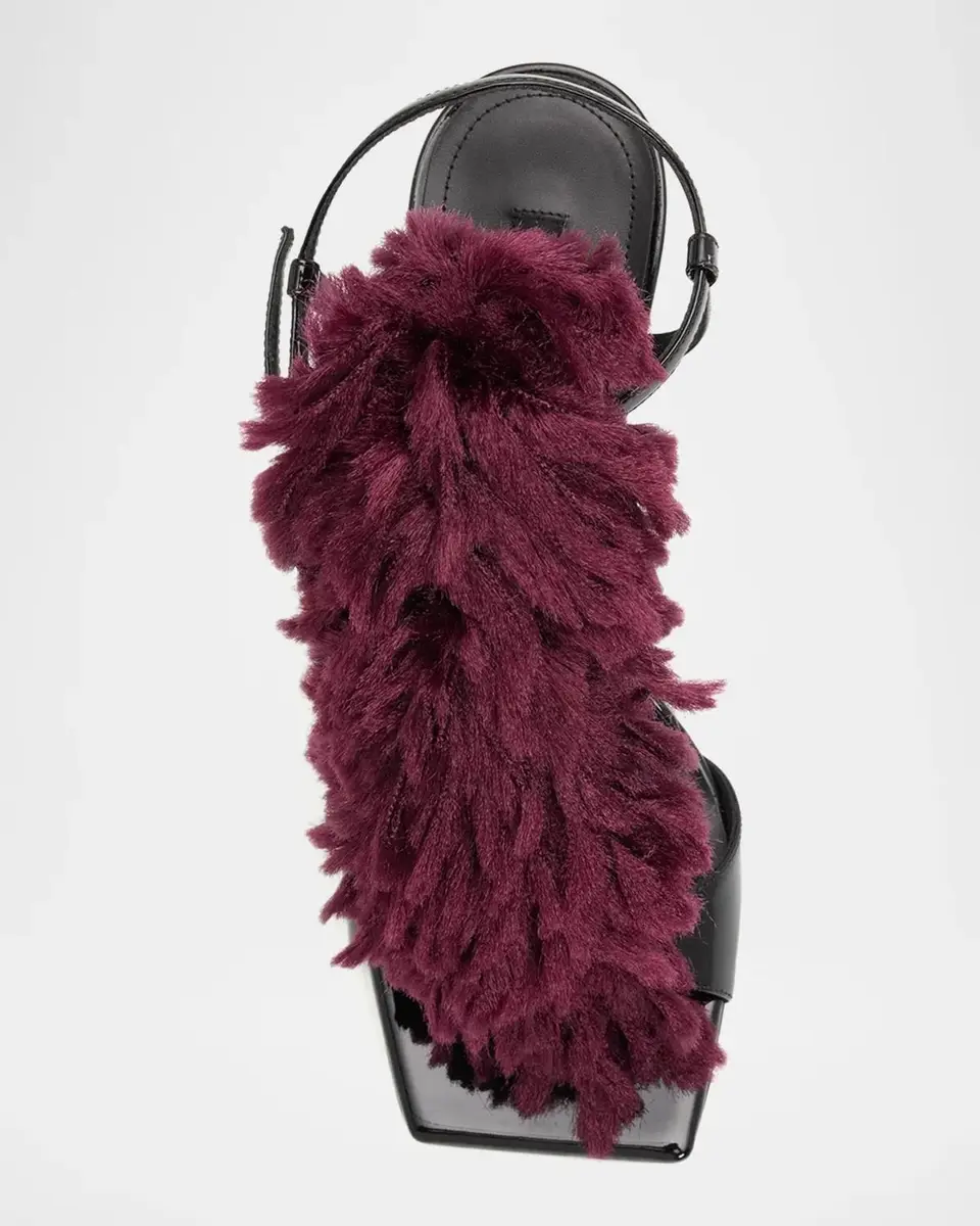 Givenchy 95mm Pompom Patent Leather Sandals | Thumbnail 4 Givenchy 95mm Pompom Patent Leather Sandals | Thumbnail 4