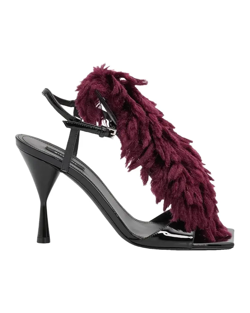 Givenchy 95mm Pompom Patent Leather Sandals