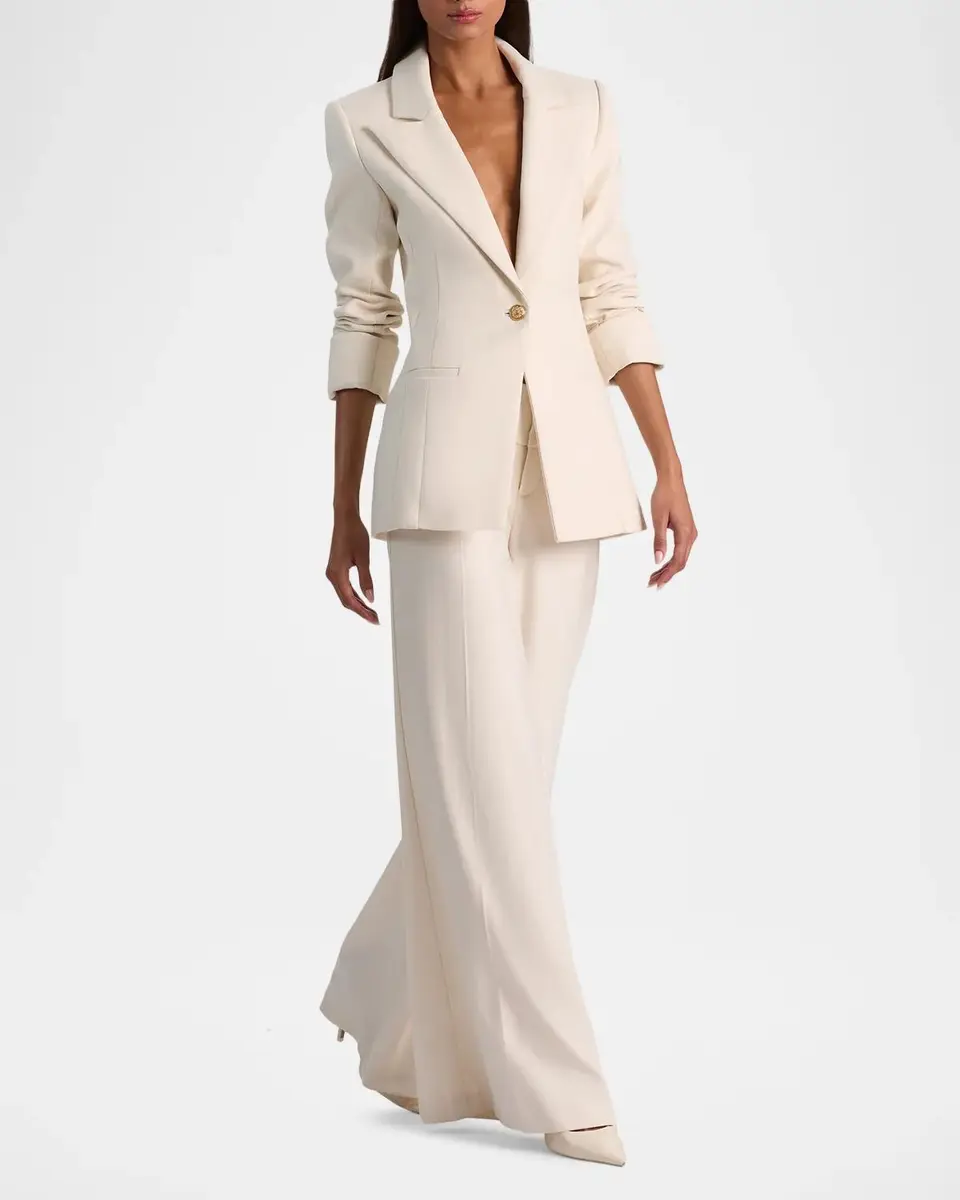 Alice + Olivia Burns Rolled-Cuff Fitted Single-Breasted Jacket | Thumbnail 2 Alice + Olivia Burns Rolled-Cuff Fitted Single-Breasted Jacket | Thumbnail 2