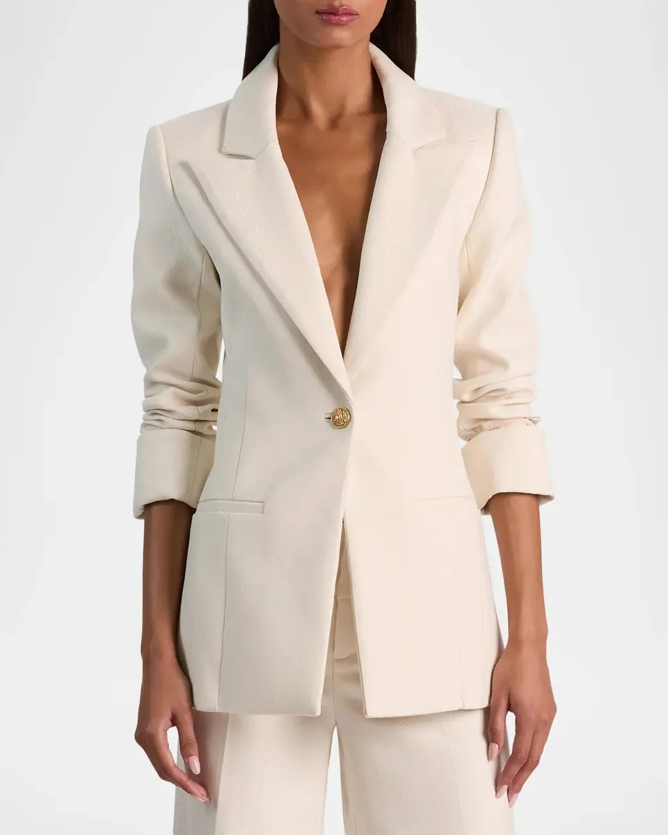 Alice + Olivia Burns Rolled-Cuff Fitted Single-Breasted Jacket | Thumbnail 4 Alice + Olivia Burns Rolled-Cuff Fitted Single-Breasted Jacket | Thumbnail 4