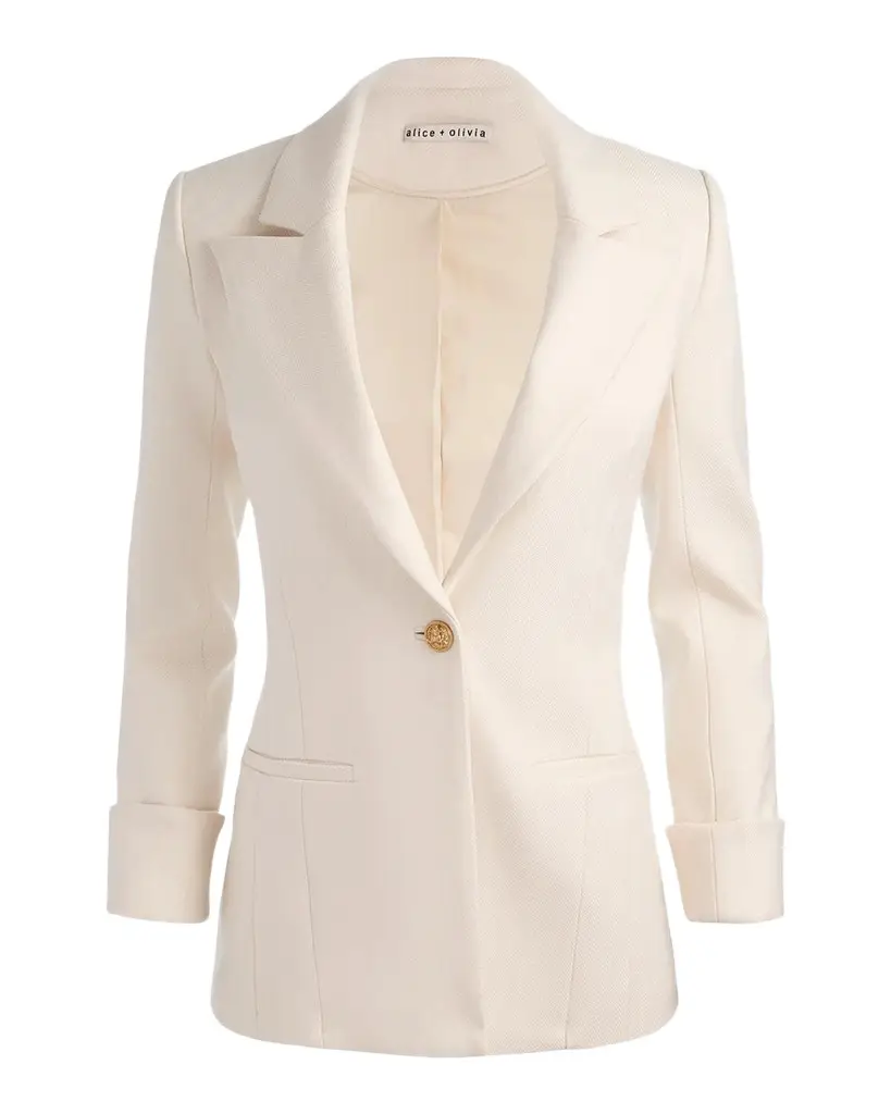 Burns Rolled-Cuff Fitted Single-Breasted Jacket Burns Rolled-Cuff Fitted Single-Breasted Jacket