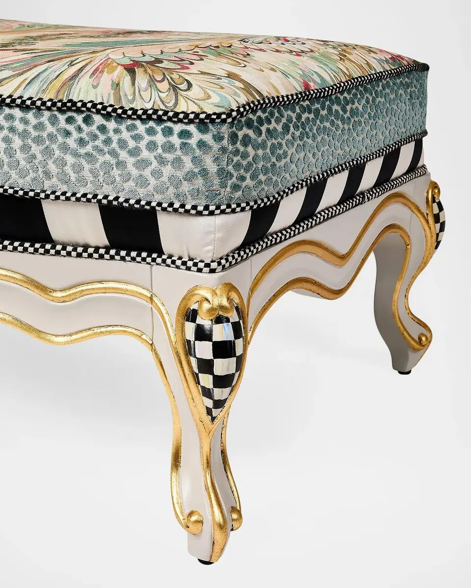MacKenzie-Childs Storybook Upholstered Ottoman | Thumbnail 4 MacKenzie-Childs Storybook Upholstered Ottoman | Thumbnail 4