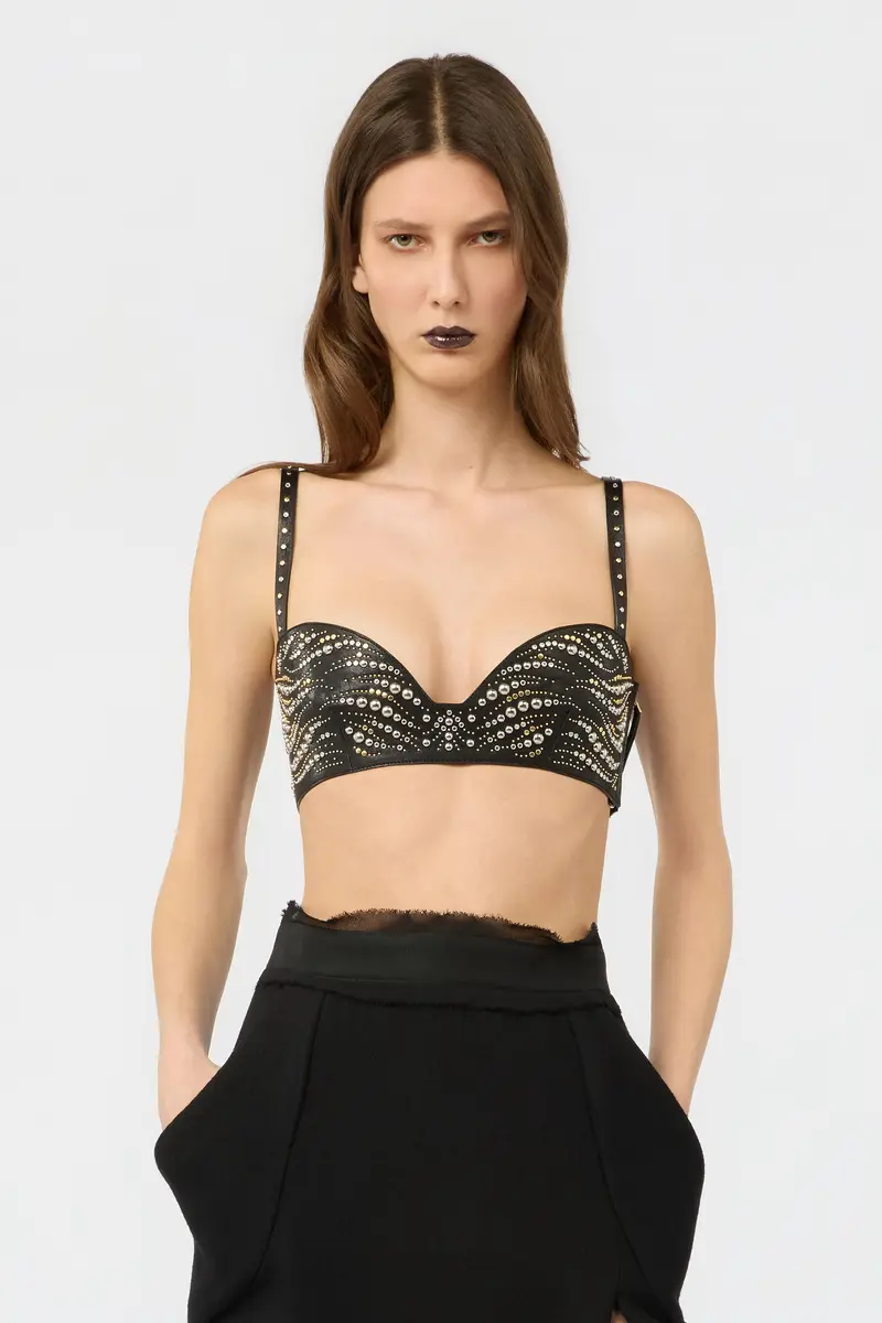 Roberto Cavalli Black Leather Top With Studs | Thumbnail 2 Roberto Cavalli Black Leather Top With Studs | Thumbnail 2
