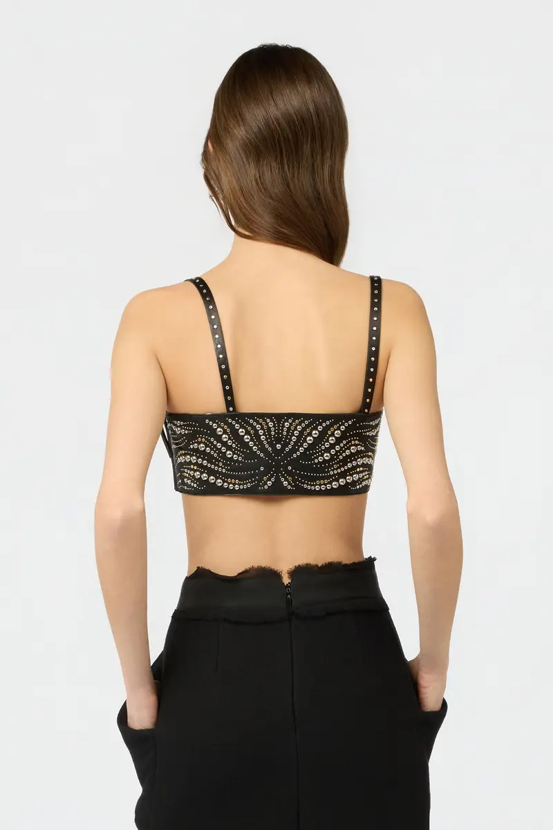 Roberto Cavalli Black Leather Top With Studs | Thumbnail 3 Roberto Cavalli Black Leather Top With Studs | Thumbnail 3