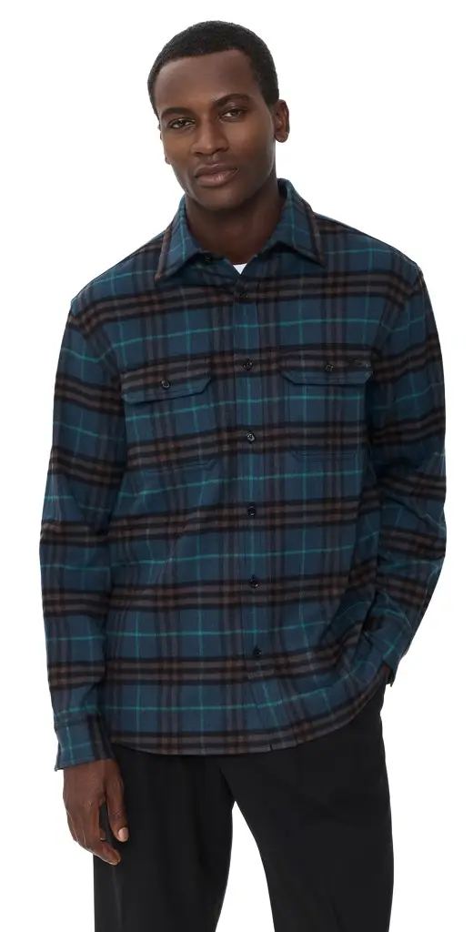 Burberry Cadoc Brushed Wool Flannel Overshirt