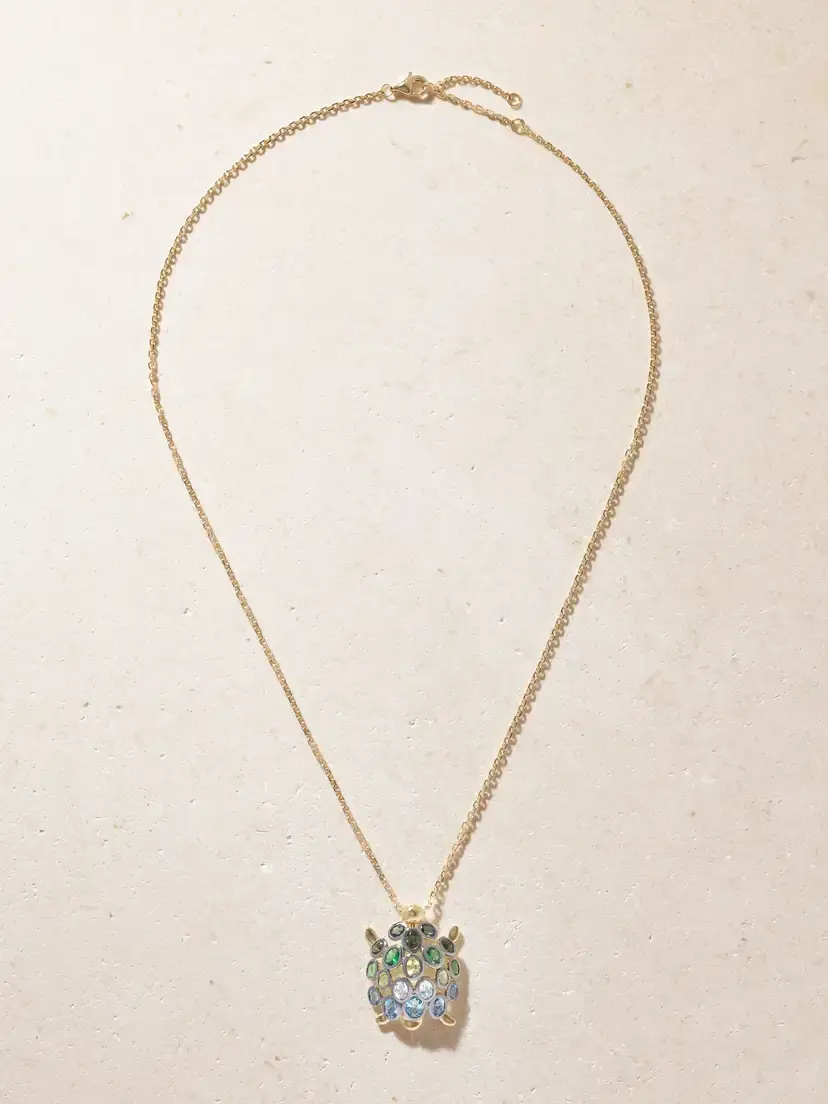 Yvonne Léon Tortue 9-karat Gold Multi-stones Necklace | Thumbnail 4