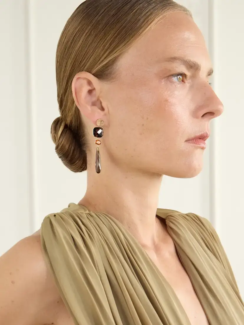 OLE LYNGGAARD COPENHAGEN Lotus 18-karat Gold Multi-stone Earrings | Thumbnail 2 OLE LYNGGAARD COPENHAGEN Lotus 18-karat Gold Multi-stone Earrings | Thumbnail 2