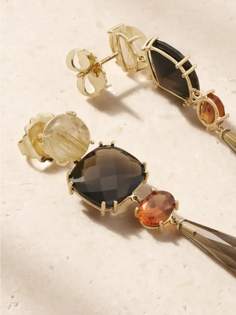 OLE LYNGGAARD COPENHAGEN Lotus 18-karat Gold Multi-stone Earrings | Thumbnail 3 OLE LYNGGAARD COPENHAGEN Lotus 18-karat Gold Multi-stone Earrings | Thumbnail 3