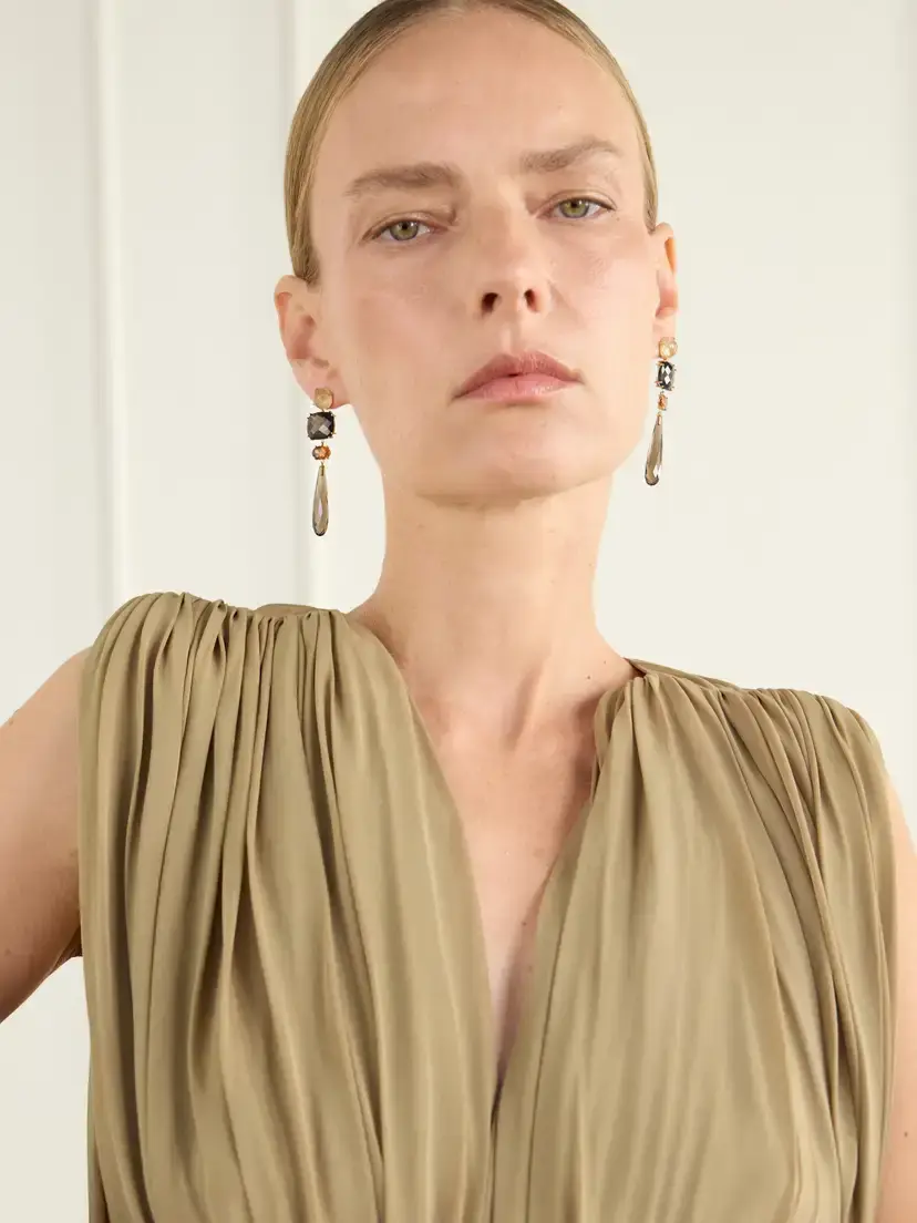 OLE LYNGGAARD COPENHAGEN Lotus 18-karat Gold Multi-stone Earrings | Thumbnail 4 OLE LYNGGAARD COPENHAGEN Lotus 18-karat Gold Multi-stone Earrings | Thumbnail 4