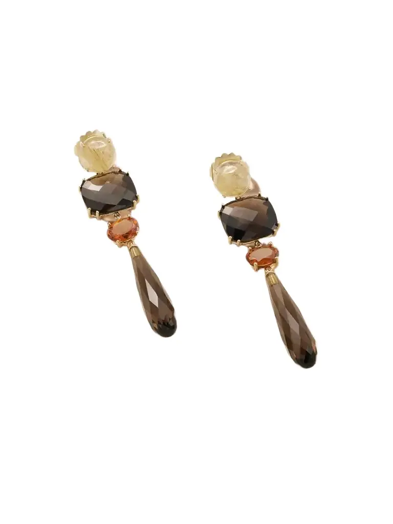OLE LYNGGAARD COPENHAGEN Lotus 18-karat Gold Multi-stone Earrings