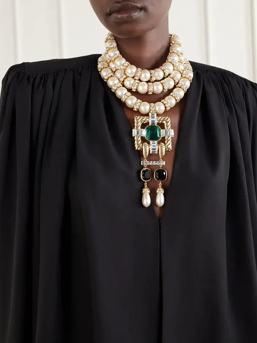 Valentino Garavani Hypergoutte Embellished Gold-tone Necklace | Thumbnail 2 Valentino Garavani Hypergoutte Embellished Gold-tone Necklace | Thumbnail 2