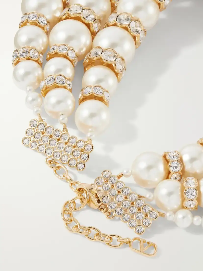 Valentino Garavani Hypergoutte Embellished Gold-tone Necklace | Thumbnail 3 Valentino Garavani Hypergoutte Embellished Gold-tone Necklace | Thumbnail 3