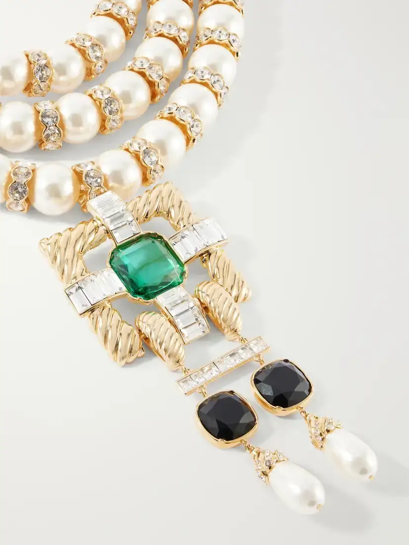 Valentino Garavani Hypergoutte Embellished Gold-tone Necklace | Thumbnail 4 Valentino Garavani Hypergoutte Embellished Gold-tone Necklace | Thumbnail 4