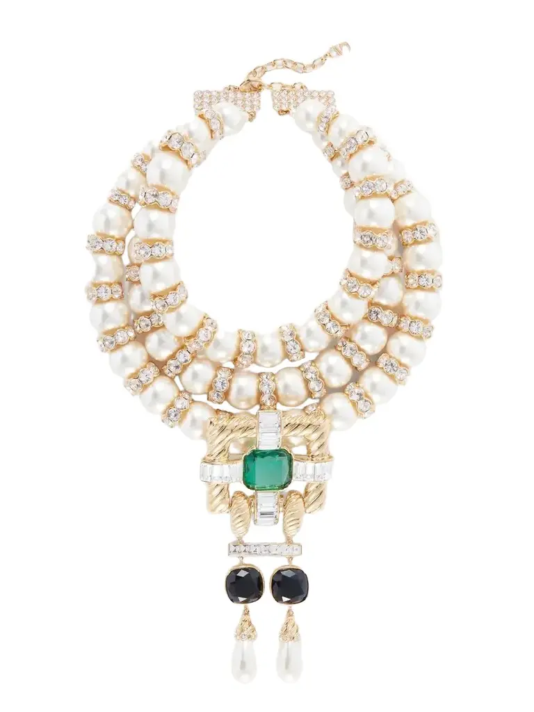 Valentino Garavani Hypergoutte Embellished Gold-tone Necklace