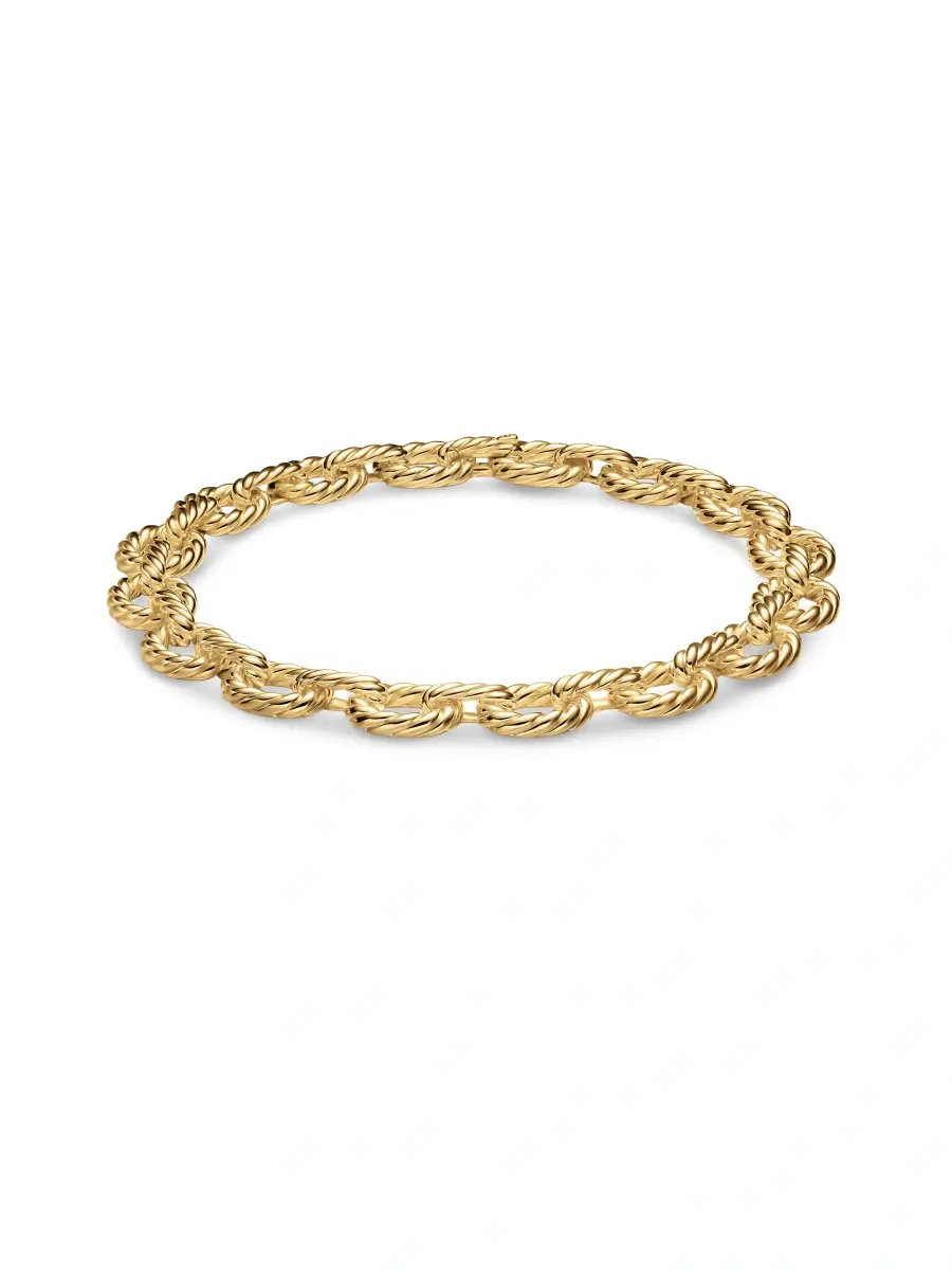 David Yurman Women's 18K Yellow Gold Sculpted Cable Oval Link Necklace | Thumbnail 2