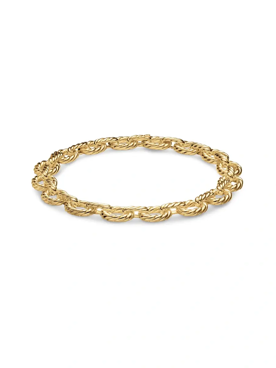 David Yurman Women's 18K Yellow Gold Sculpted Cable Oval Link Necklace | Thumbnail 3