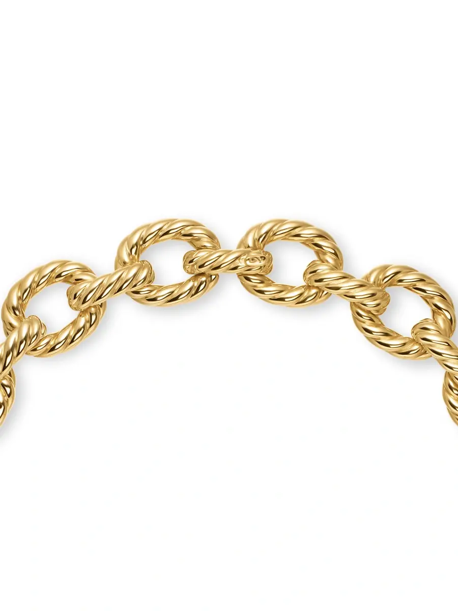 David Yurman Women's 18K Yellow Gold Sculpted Cable Oval Link Necklace | Thumbnail 6