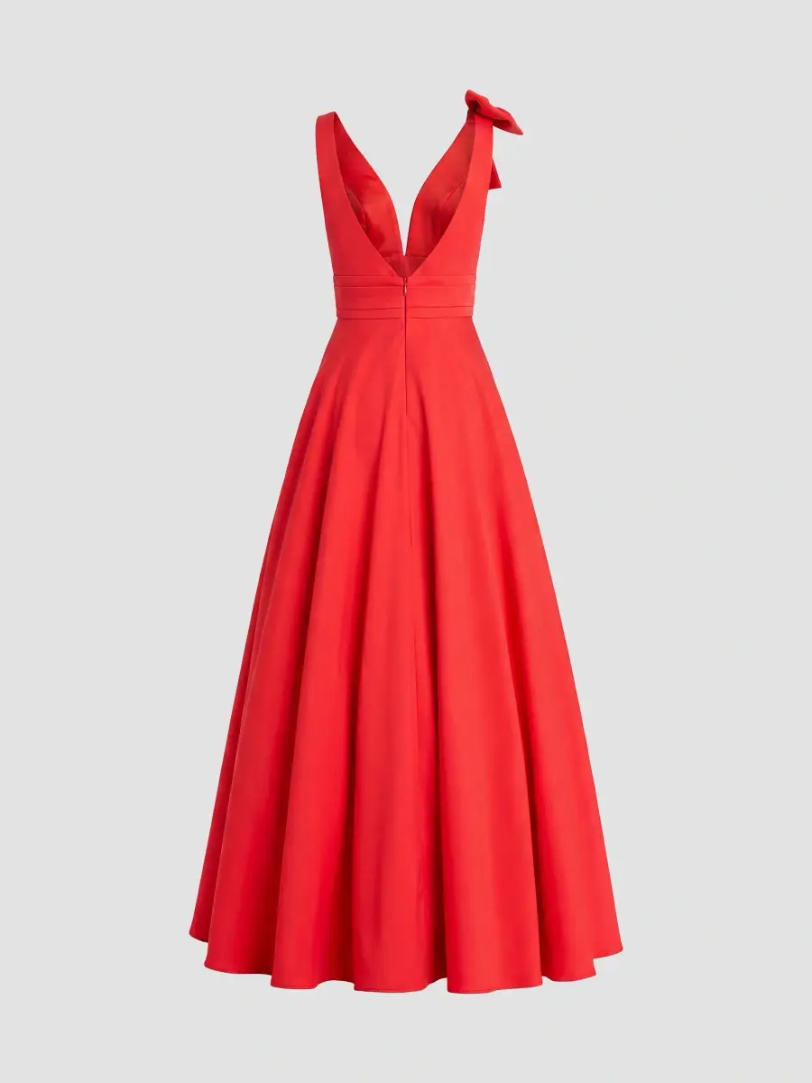 Mac Duggal Women's Crepe Sleeveless V-Neck Gown | Thumbnail 5 Mac Duggal Women's Crepe Sleeveless V-Neck Gown | Thumbnail 5