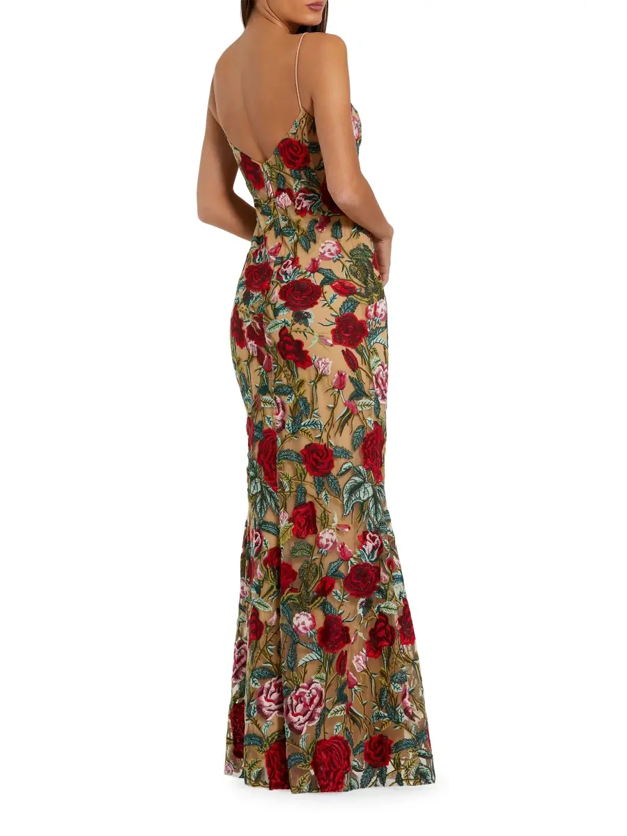 Mac Duggal Women's Ieena Floral Embroidered Gown | Thumbnail 2 Mac Duggal Women's Ieena Floral Embroidered Gown | Thumbnail 2