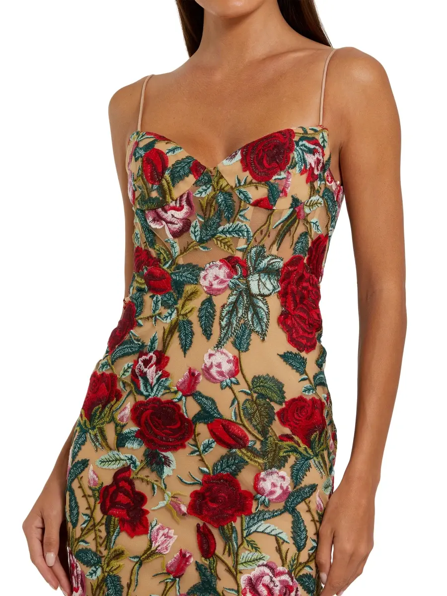 Mac Duggal Women's Ieena Floral Embroidered Gown | Thumbnail 3 Mac Duggal Women's Ieena Floral Embroidered Gown | Thumbnail 3