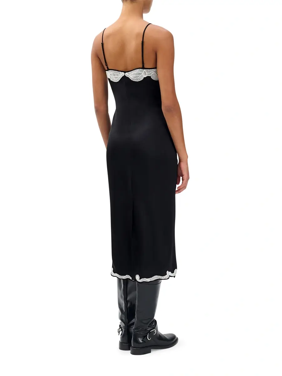 rag & bone Women's Ann Embroidered Slip Midi-Dress | Thumbnail 4