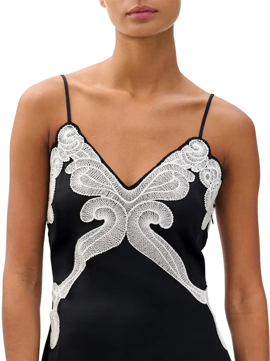 rag & bone Women's Ann Embroidered Slip Midi-Dress | Thumbnail 5