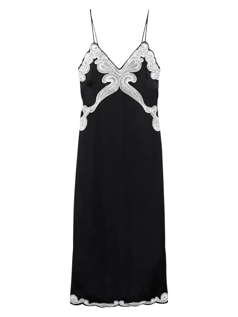 Women's Ann Embroidered Slip Midi-Dress Women's Ann Embroidered Slip Midi-Dress
