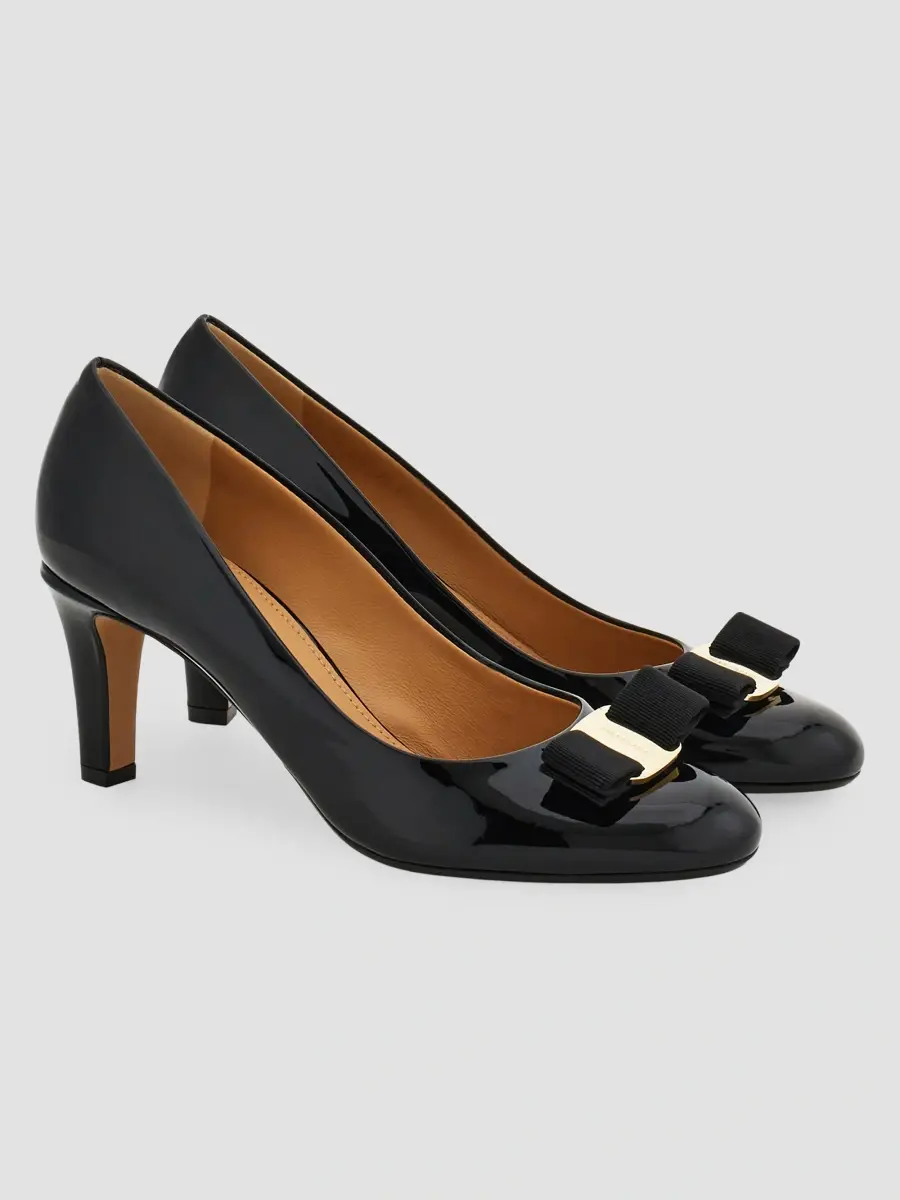 Ferragamo Women's Vara 70MM Bow Patent Leather Pumps | Thumbnail 2 Ferragamo Women's Vara 70MM Bow Patent Leather Pumps | Thumbnail 2