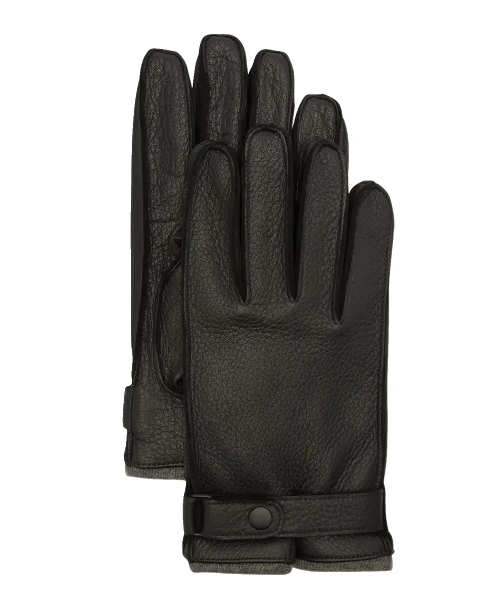 PORTOLANO Cashmere-Lined Leather Gloves with Snap | Thumbnail 2 PORTOLANO Cashmere-Lined Leather Gloves with Snap | Thumbnail 2
