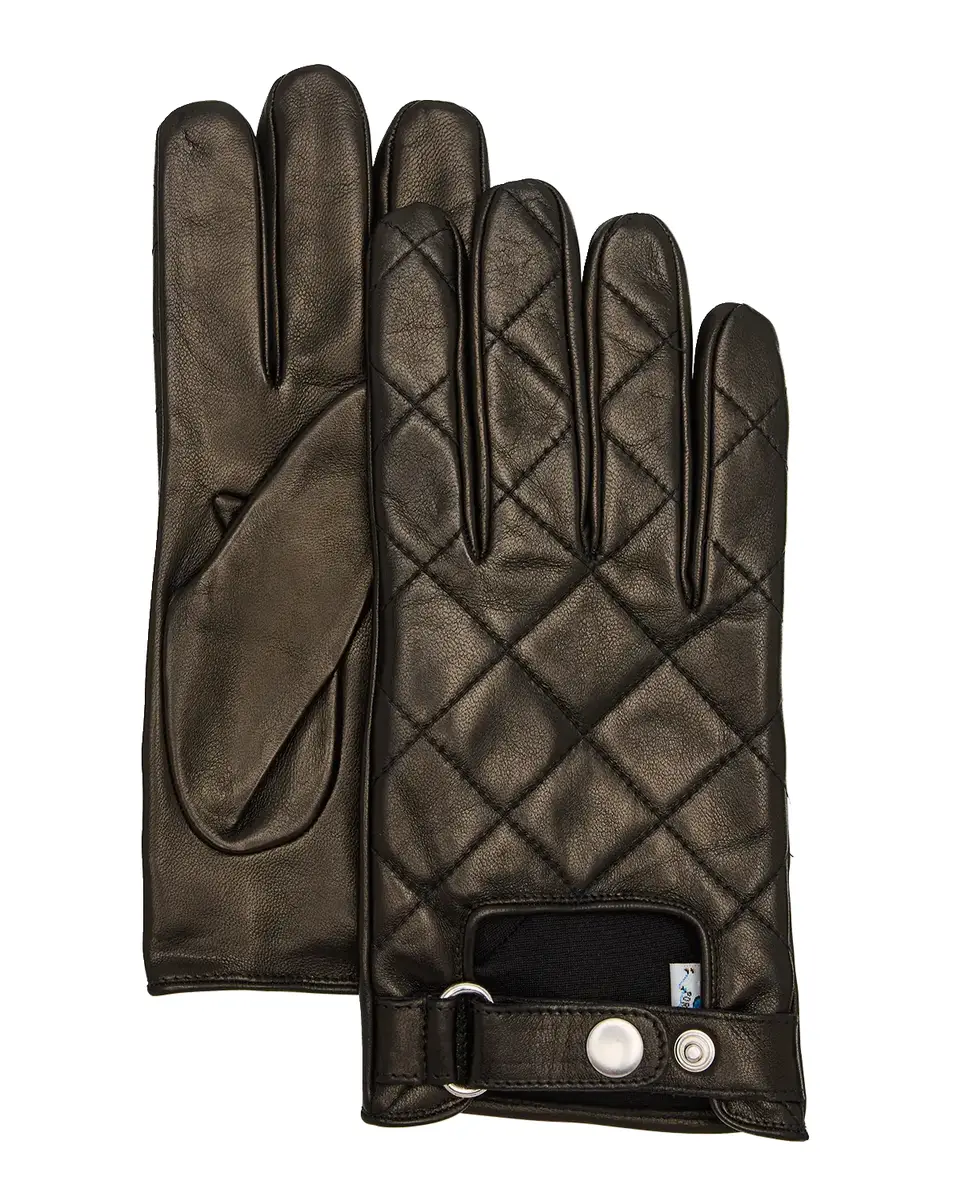 PORTOLANO Men's Diamond-Quilted Leather Driving Gloves | Thumbnail 2 PORTOLANO Men's Diamond-Quilted Leather Driving Gloves | Thumbnail 2