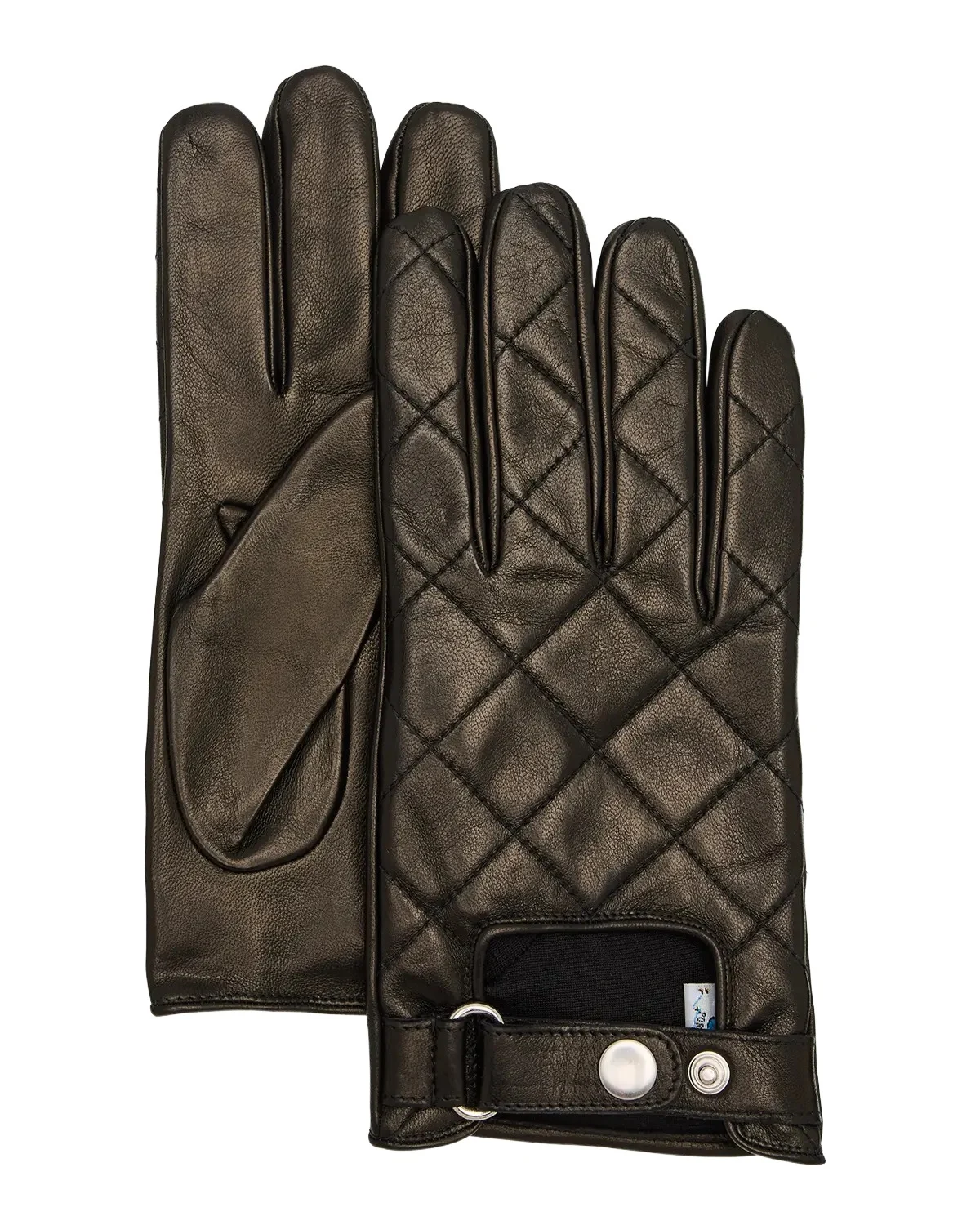 PORTOLANO Men's Diamond-Quilted Leather Driving Gloves