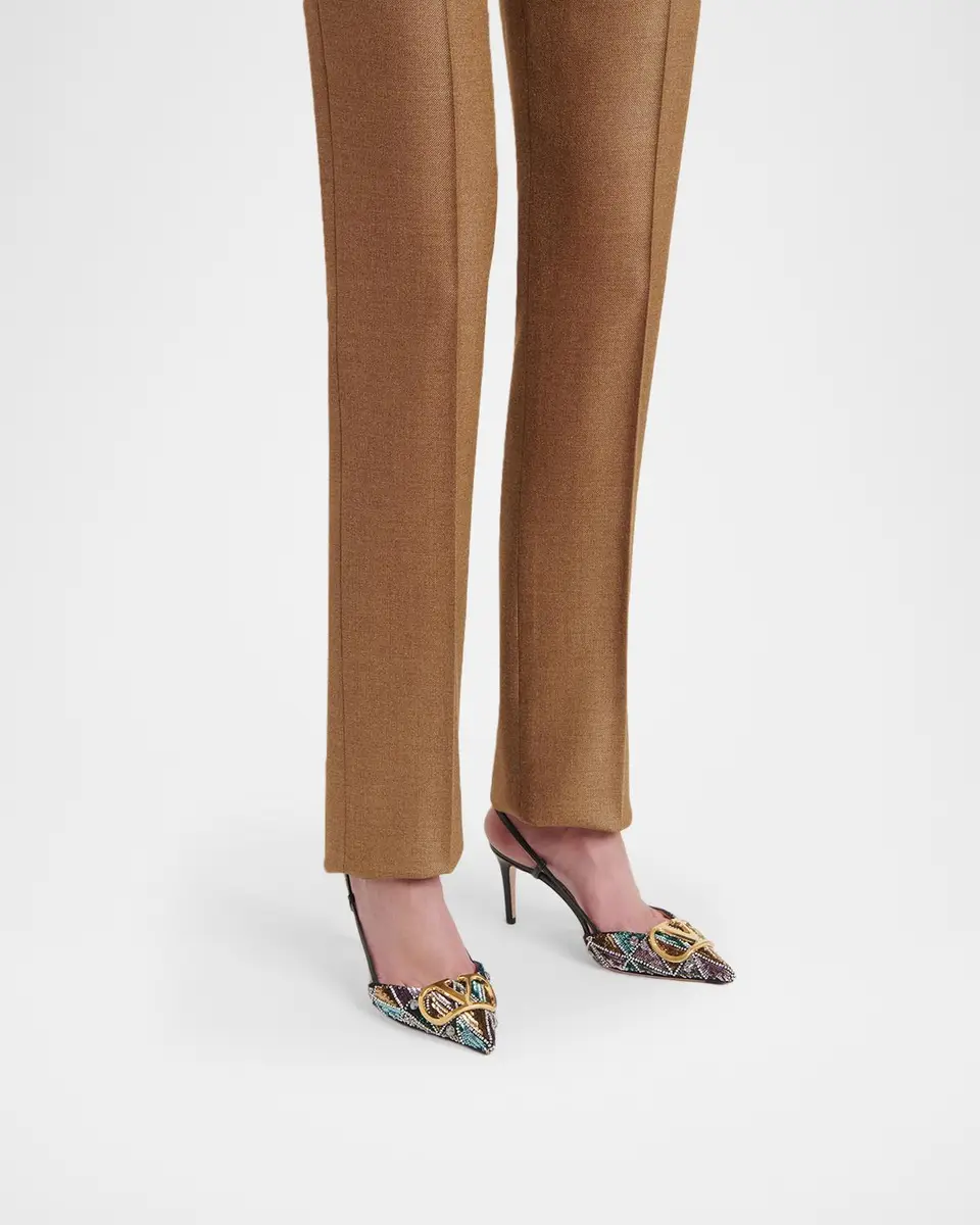 Valentino Garavani Sequin VLogo Slingback Pumps | Thumbnail 2 Valentino Garavani Sequin VLogo Slingback Pumps | Thumbnail 2