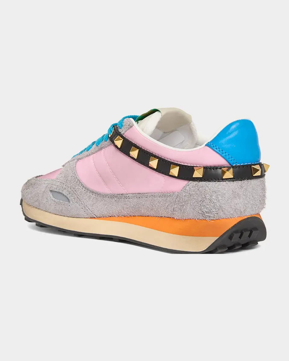 Valentino Garavani Embroidered Rockstud Low-Top Sneakers | Thumbnail 4 Valentino Garavani Embroidered Rockstud Low-Top Sneakers | Thumbnail 4