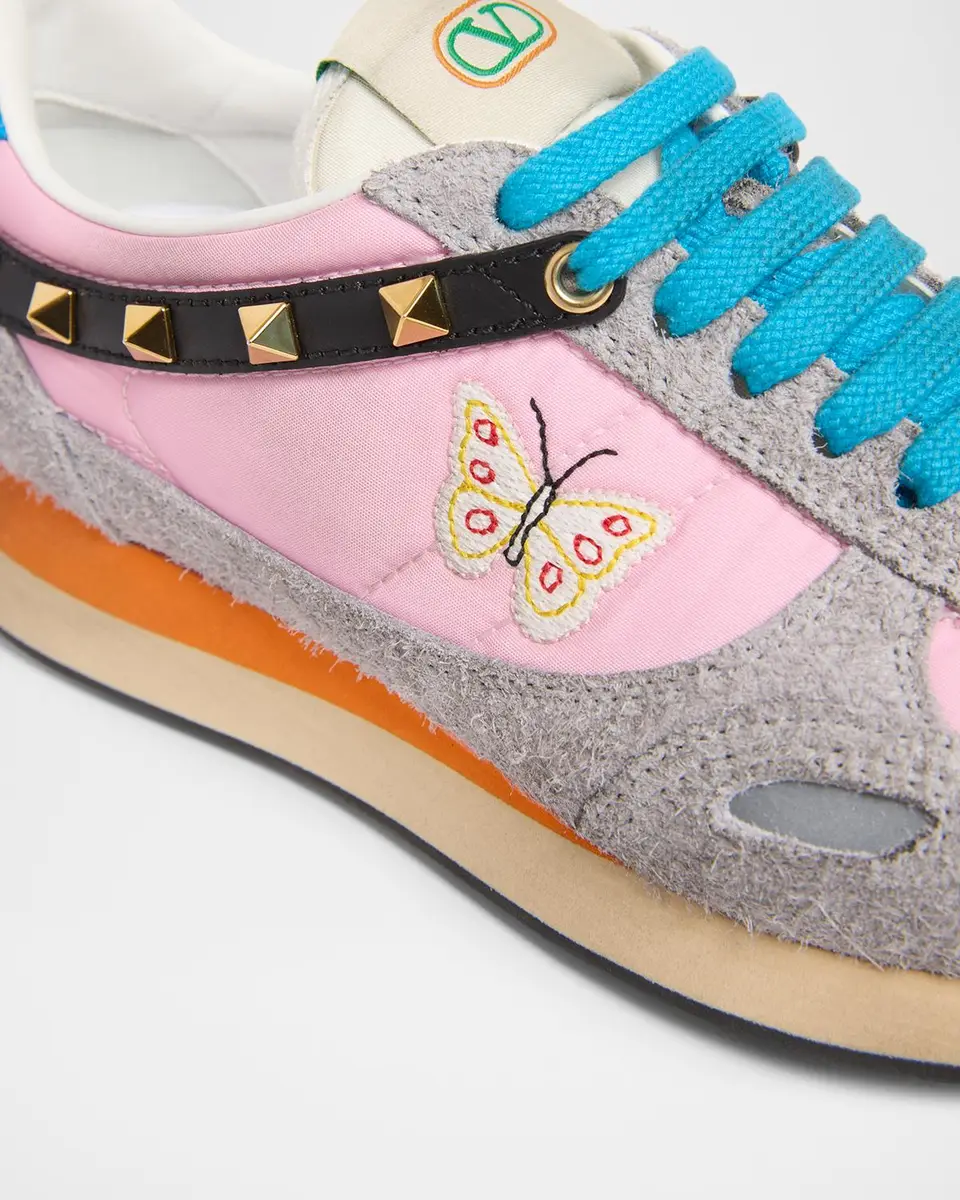 Valentino Garavani Embroidered Rockstud Low-Top Sneakers | Thumbnail 5 Valentino Garavani Embroidered Rockstud Low-Top Sneakers | Thumbnail 5