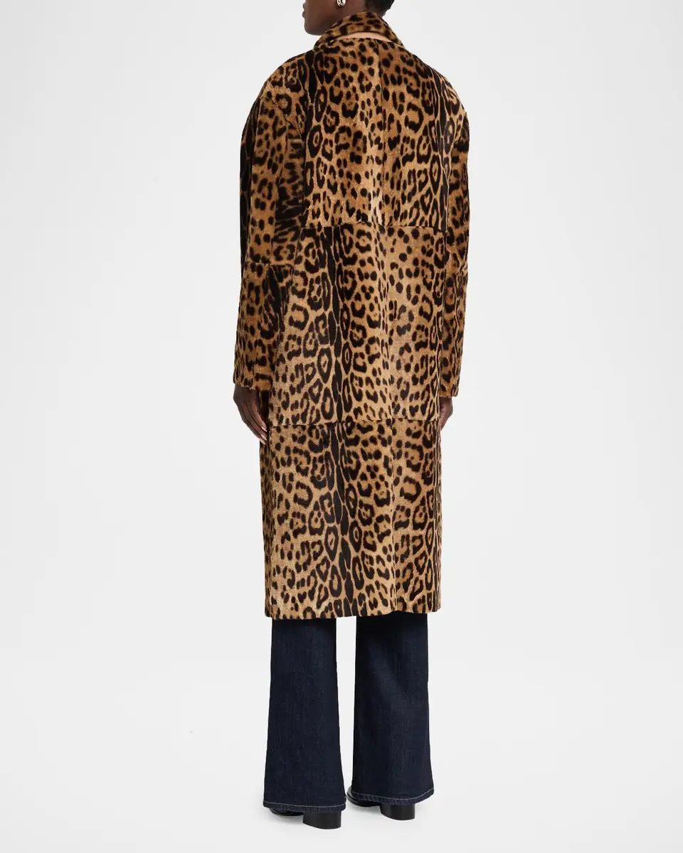 Nili Lotan Davelle Leopard-Print Lamb Shearling Coat | Thumbnail 3