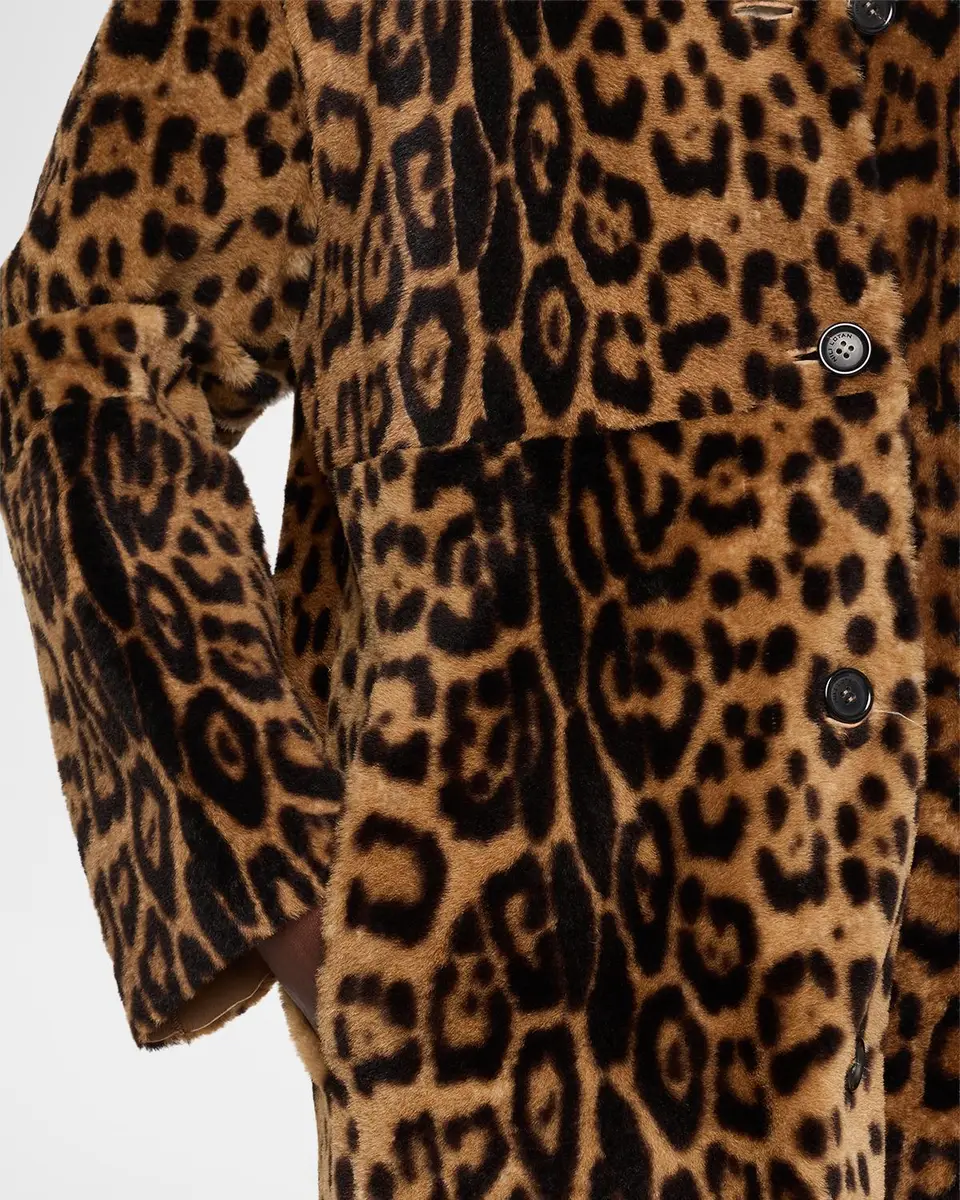Nili Lotan Davelle Leopard-Print Lamb Shearling Coat | Thumbnail 5