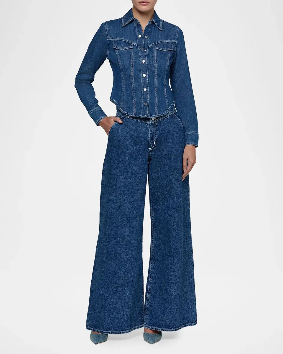 L'Agence Louis Fitted Denim Shirt | Thumbnail 2 L'Agence Louis Fitted Denim Shirt | Thumbnail 2